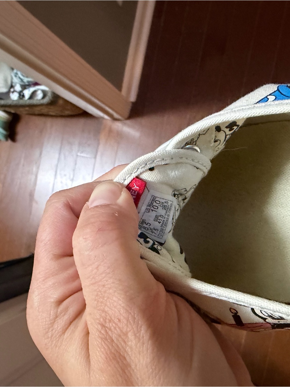 Vans Disney Mickey Canvas Sneakers - Cream with Red Blue Black Accents - Picture 4 of 4